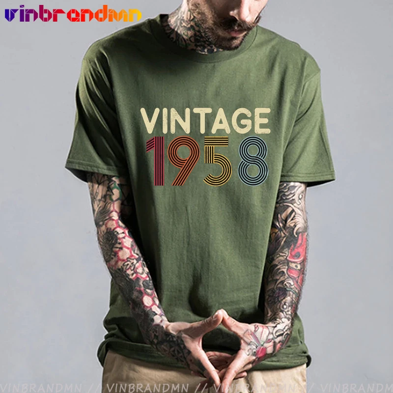 

1958 Vintage Classic 63 Years Old Birthday Tshirt Men Father's Day Gift T-Shirt Homme Custom Thanksgiving Best Present Tee Shirt