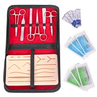 skin suture practice silicone pad with wound simulated training kit teaching equipment needle scissors tool kits