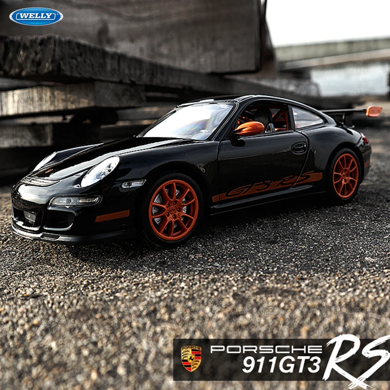 Модель автомобиля Welly 1:24 Porsche GT3 RS 997 из сплава игрушечные транспортные средства с