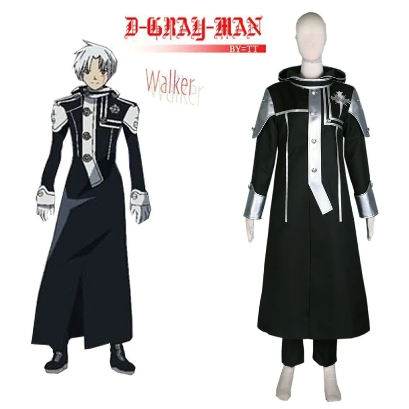 Унисекс японские костюмы для косплея аниме Cos D.Gray-man Allen Walker черная церковная