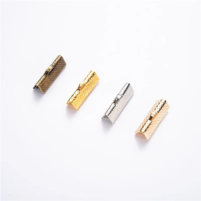 

50pcs 6/8/10/13/16/20/25/30/35/40mm Multi-tooth Cord Crimp End Beads Buckle Flat Cover Clasps For DIY Jewelry Making Accessories