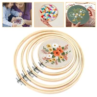 1pcs 8cm 36cm wooden handy cross stitch machine embroidery hoop ring bamboo frame embroidery hoop round sewing tools