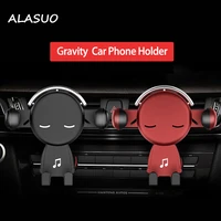 gravity car phone holder air vent mount for iphone samsung universal cartoon gps smartphone stand auto accessories bracket
