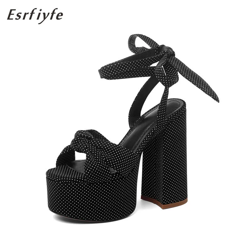 

ESRFIYFE New Luxury Brand Ladies Runway Show Platform Sandals 34-43 Summer Party Sandals Women Super High Heels Shoes Woman