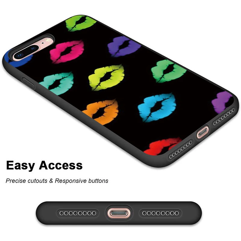 Phone Case For Huawei Honor 8c 8x 8 Lite Silicone Luxury Cover 8a 8lite 10 7x 9x Cases A X C Etui Sexy Lip | Мобильные телефоны и