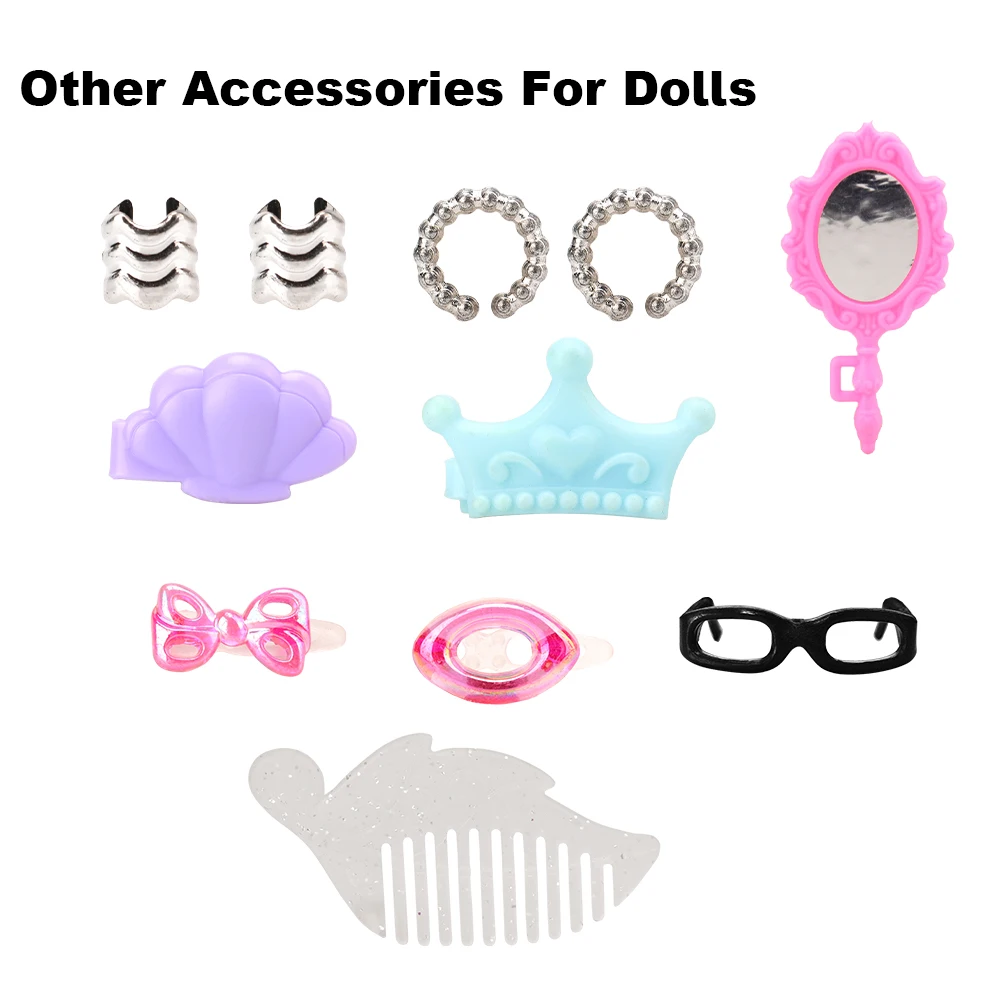 

Fashion Beautiful 40 Items/Set Doll Accessories Random Kid Toy shoes glasses Objects For Barbie Game dressing DIY Birthday Gift