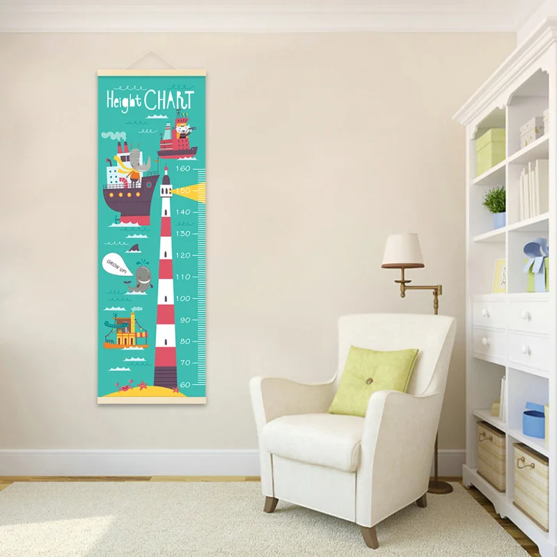 Мультяшная игрушка узор милая линейка для измерения роста деревянная настенная