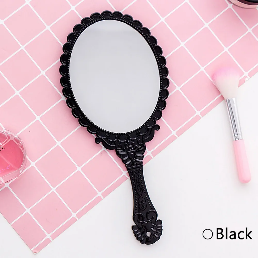 Портативное винтажное косметическое зеркало для макияжа овальное круглое рук