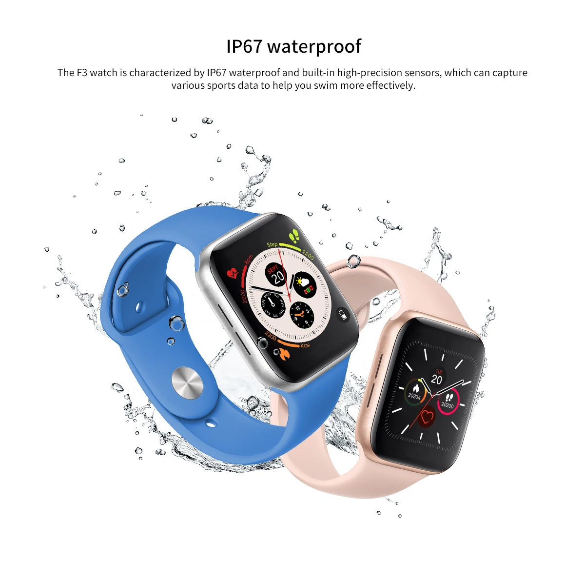

GANDLEY F3C Smart Watch Heart Rate IP67 Waterpoof Smartwatch Men Women For Apple Huawei Xiaomi Sleep Monitoring Watches