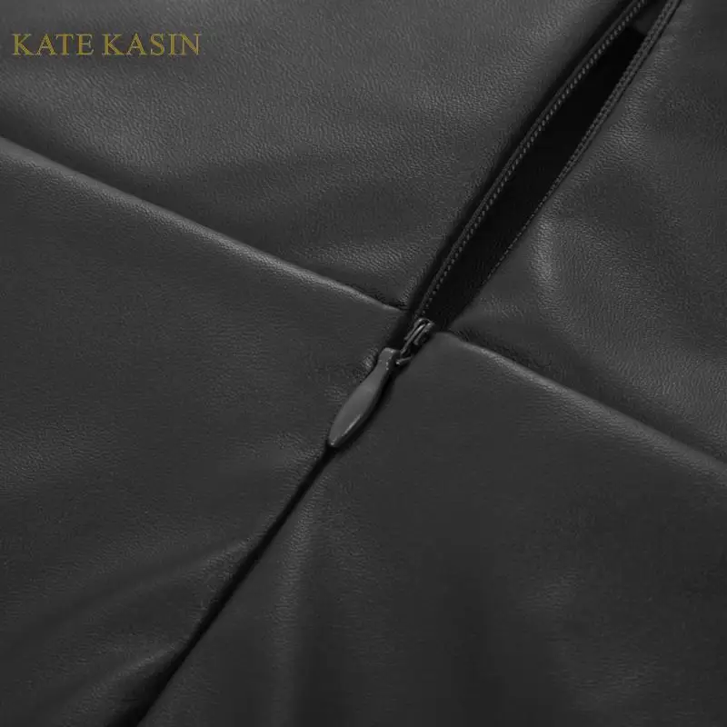 Kate Kasin, Женская винтажная юбка-карандаш из искусственной кожи, облегающая Талия, облегающая, миди, облегающая, вечерние, для работы, юбка, сексуальная, однотонная, юбка из искусственной кожи