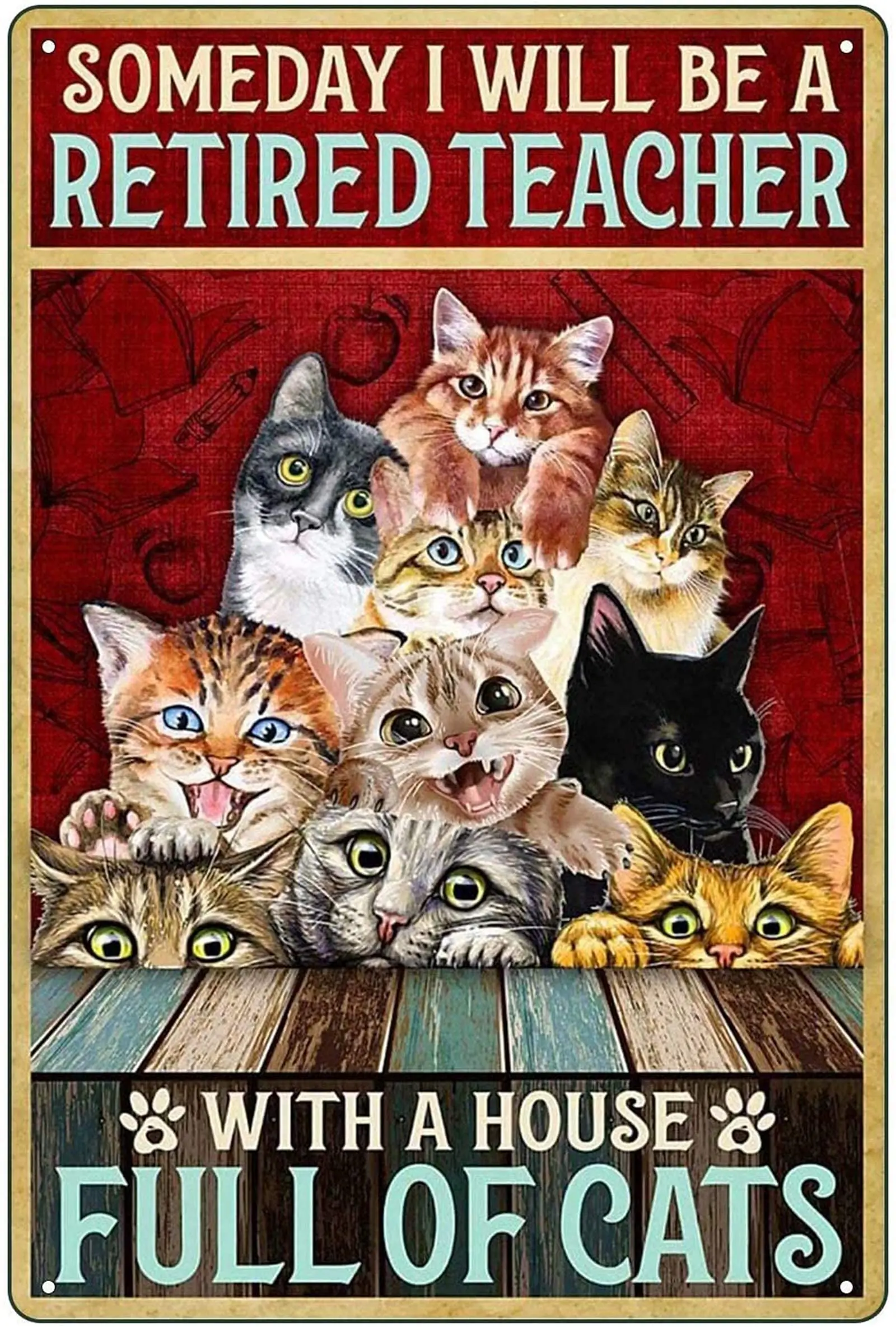 Металлический постер в виде кошки, жестяной металлический настенный постер, вывеска для сада, бара, паба, металлический художественный деко...