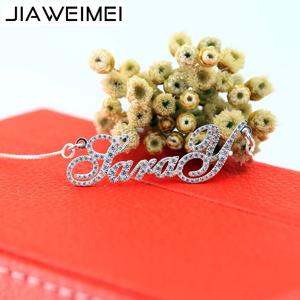 Женское Ожерелье из циркония 925 пробы модное ожерелье с индивидуальным именем