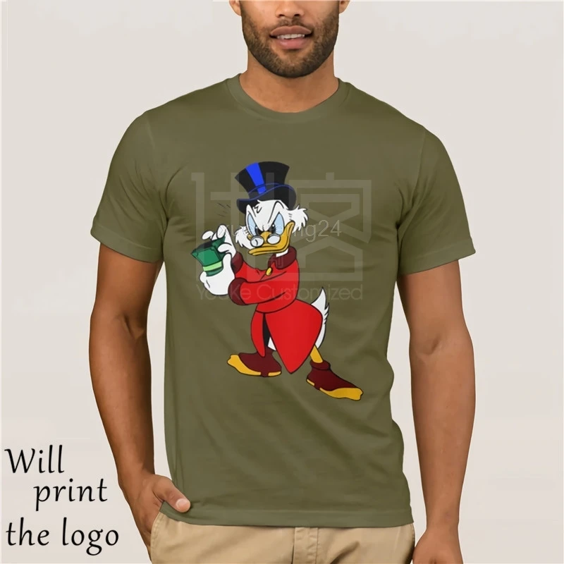Модная крутая Мужская футболка Женская забавная Scrooge McDuck с принтом на