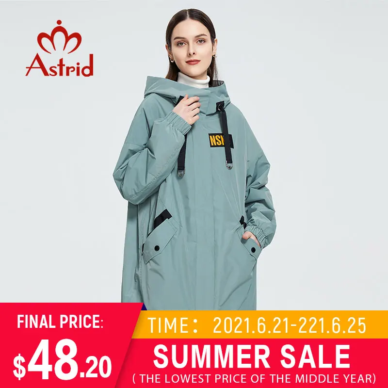 Astrid 2021 Женский весенне осенний Тренч Женская куртка верхняя одежда на молнии