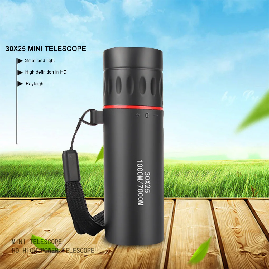 

30*25 Optical Zoom Field Glasses Telescopes Clear View Red Film Hunting HD Binoculars Adjustable Focal Length or 7X Monocular