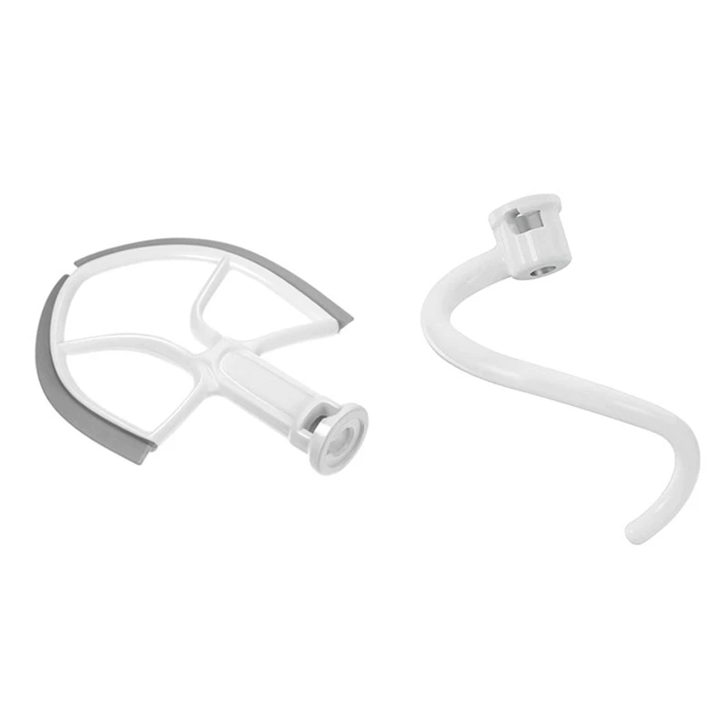 

5 Quart Flex Edge Beater for Kitchen Bowl-Lift Mixer, with Scraper with Spiral Coated Dough Coated Metal Dough Hook