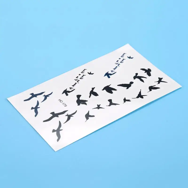 

1/10/30PCS Temporary Tattoo Stickers Black Small Bird Pattern Body Art Fake Tattoo Stickers On Ear Finger Body Tattoo Waterproof