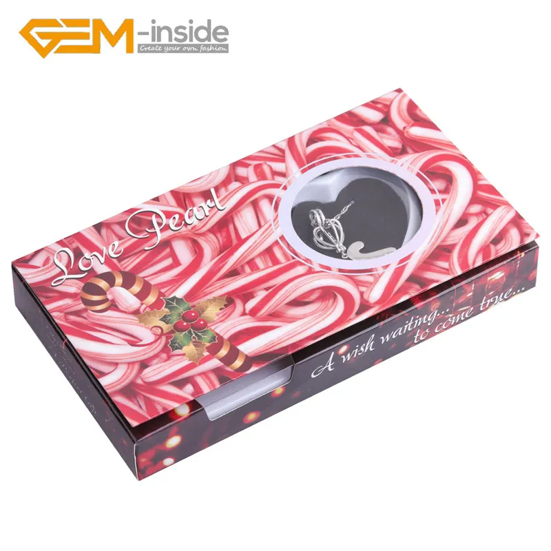 Натуральный пресноводный жемчуг Merry Christmas Wish Box набор колье Oyster DIY Ювелирные изделия вакуумная упаковка клетка любовь для женщин подарок 1 коробка - Окраска металла: Christmas Heart