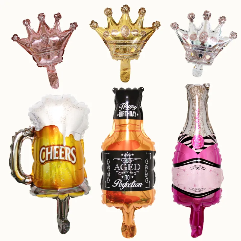 Высококачественный воздушный шар из алюминиевой фольги в виде винной бутылки