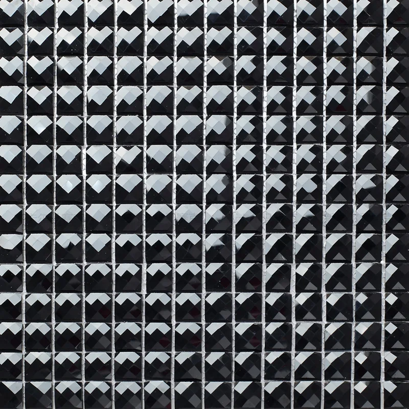 13 граней скошенная Алмазная черная зеркальная стеклянная мозаичная плитка
