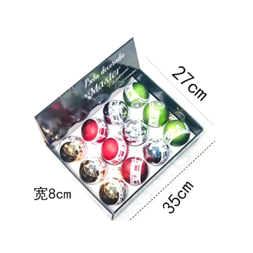 12 шт. 8 см рождественские большие висячие шары для рождественской елки украшения