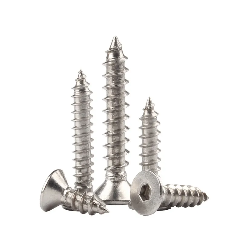 M3 M4 M5 M6 M8 304 самонарезающие шестигранные плоские потайные винты из нержавеющей