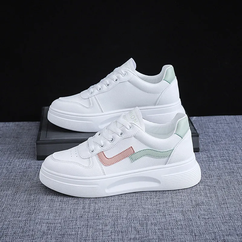 

Harajuku Low Cut Round Head Designer Shoes Spring Sneakers For Women Fashion Lace-Up Platform Casual Shoes Zapatos De Mujer