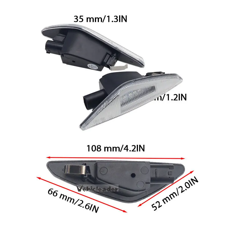 2Pcs Smoked / Clear LED Side Marker Lights Signal Indicator Lamps For BMW X5 E70 2007-2013 X6 E71 E72 2008-2014 X3 F25 2011-2017 - купить по