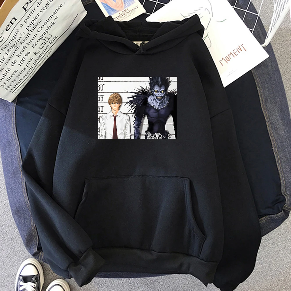 

Death Note Anime Hoodies Graphic Sweatshirt Male Hoodie Manga Light and Ryuk Hip Hop Kawaii Harajuku Oversized Mens Tops Clothes