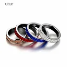 Uelf кольца из нержавеющей стали для женщин небольшие CZ объемные персонализированные модные ювелирные изделия оптом