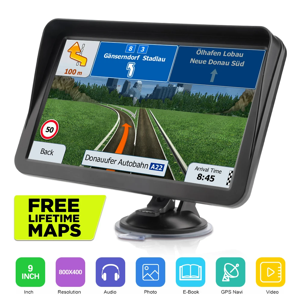 GPS Navigation for Car 7 Inch Big Touchscreen Truck GPS Navigation System with 2022 Map Rvs Vehicle GPS Satellite Navigator with Free Lifetime Map Update Real Voice Spoken 