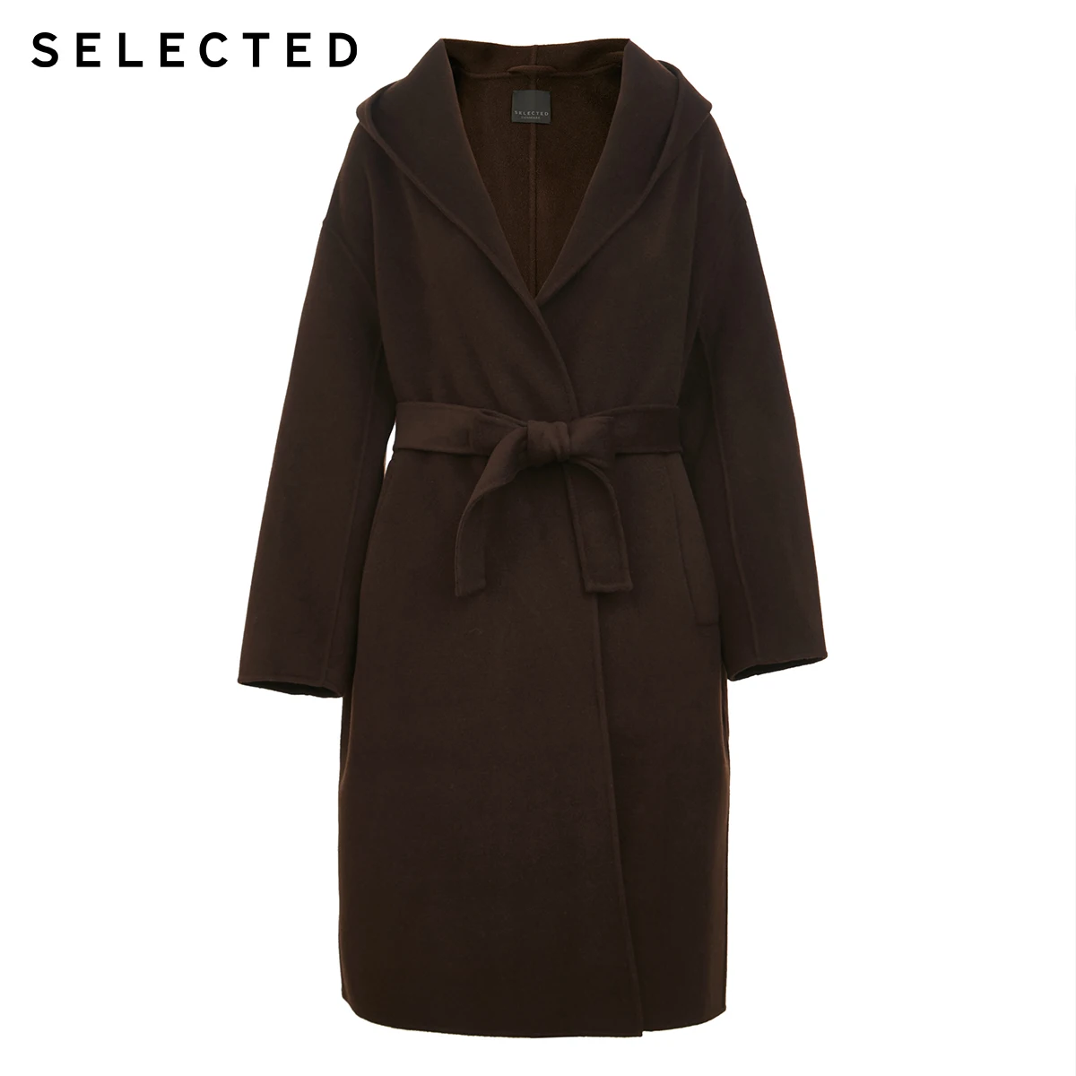

SELECTED Women's Woolen Overcoat Winter Lace-up Wool Coat S|419427510