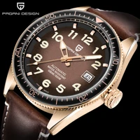 genuine leather luxury high strengthening glass night light pointer japanese movement nh35 mechanical automatic mens watch gift