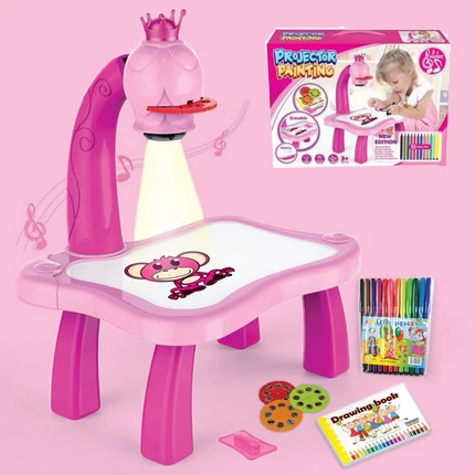 

Led Projector Drawing Table Children Toys Kids Painting Board Desk With Light Music Learning girls boy gifts Dropshipping Toy