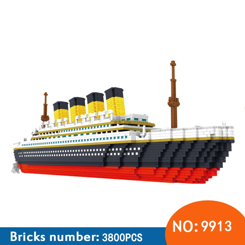 3800 шт. PZX мини блоки Titanic Строительные кирпичи модель большой размер 60 см Фигурки