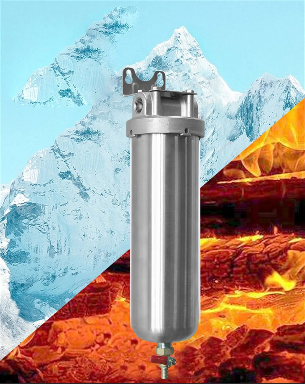 Front Filter SS304 Stainless Steel Well Water Tap Pipe Central Purifier Pre-filter 10" DN10/DN15/DN20 with Drain Outlet |