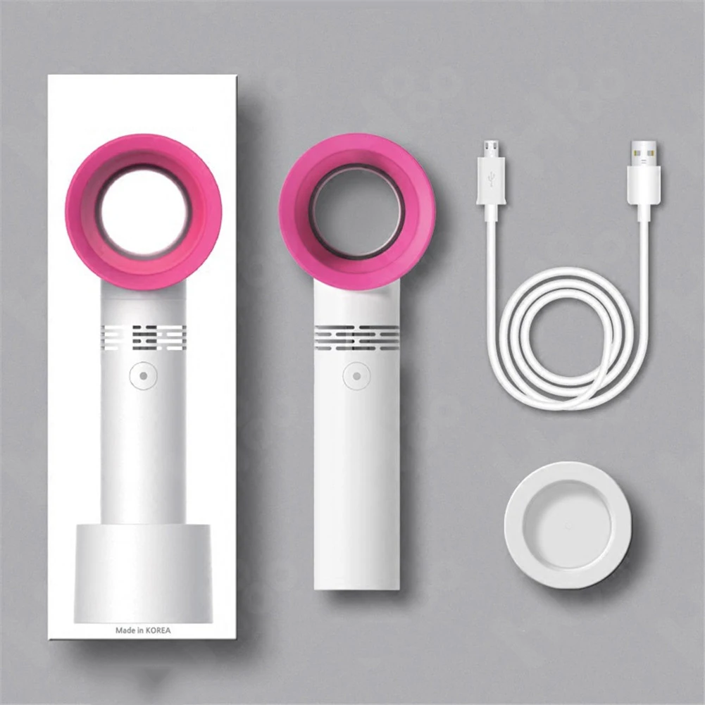 

Mini Portable Bladeless Fan Cordless Usb Charging Handheld Cooling Fan Cooler 3 Speed Level Summer Leafless Desktop FAN18