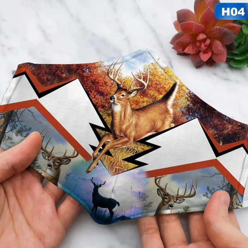 

1Pc Unisex Fashion Face Mask Stylish 3D Animal Deer Print Masks Anti Dust Mouth Mask Cotton Face Mask 8 Styles
