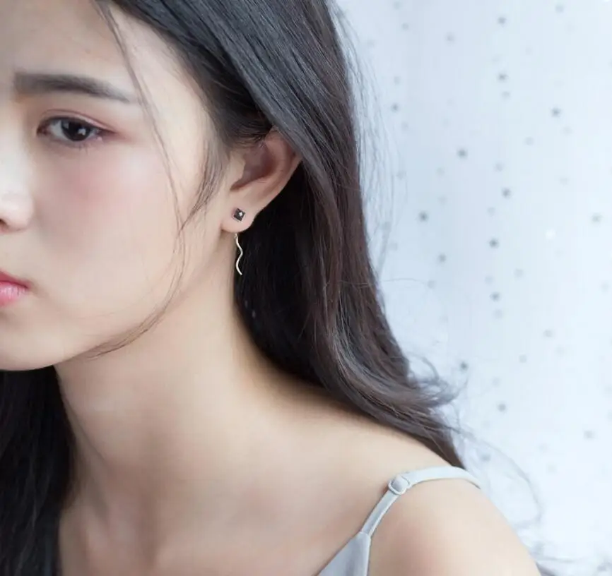 Серьги-гвоздики из серебра 100% пробы квадратные треугольные 925 см | Украшения и