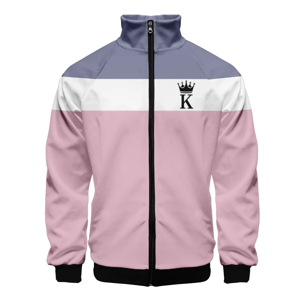 

Свитер мужской в стиле хип-хоп, модная спортивная куртка в стиле панк, в полоску, в готическом стиле, с длинным рукавом, воротником-стойкой, н...