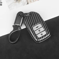 bilchave 2 buttons for honda vezel city civic jazz brv br v hrv fob carbon fiber silicone remote car key case cover holder