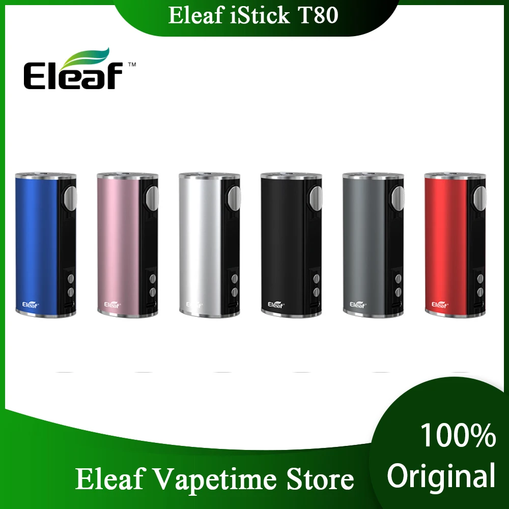 New Original Eleaf iStick T80 Battery Mod 3000mAh Built-in &amp Type-C Charging Port LED Display E-cig Vape VS Pico |