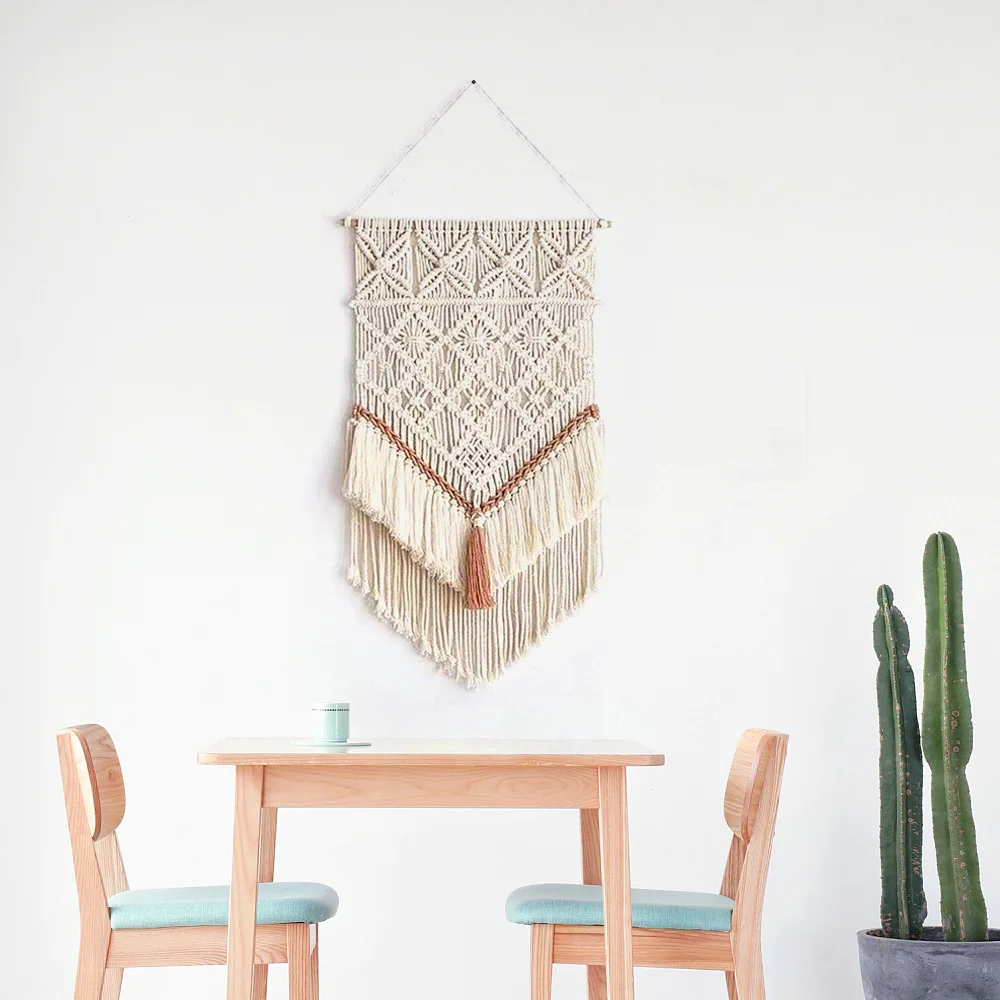 

Boho Decor Hand-woven Tapestry, Tassel Hanging Ornaments, Home Decoration, Wall Tapestry Abstract Farmhouse Decor