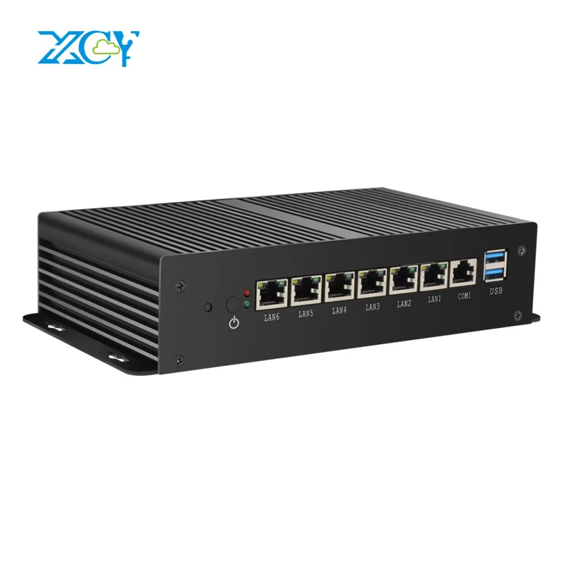 XCY PfSense брандмауэр Мини ПК маршрутизатор Intel Celeron 1007U 1037U 6xLAN сетевая карта Intel Gigabit Ethernet сервер Windows Linux