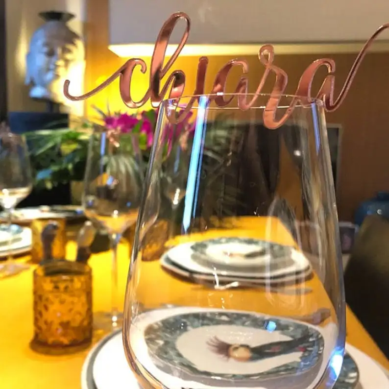 Золотые свадебные визитные карточки персонализированные акриловые лазерные