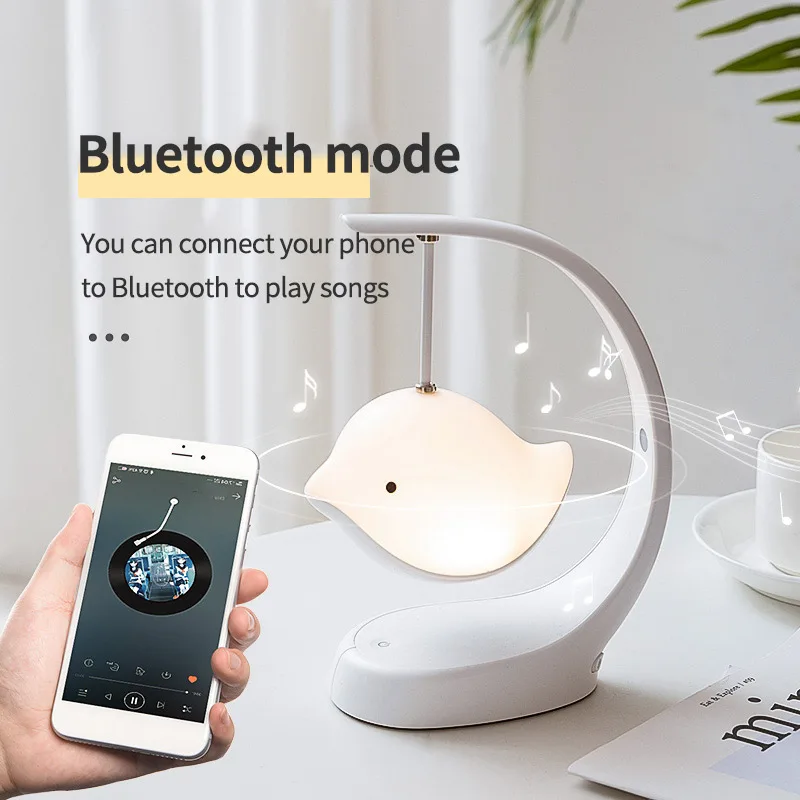 

Bird Night Light With Wireless Bluetooth Speaker Touch Switch USB Rechargeable Colorful Bedside Lamp For Children Kids Baby