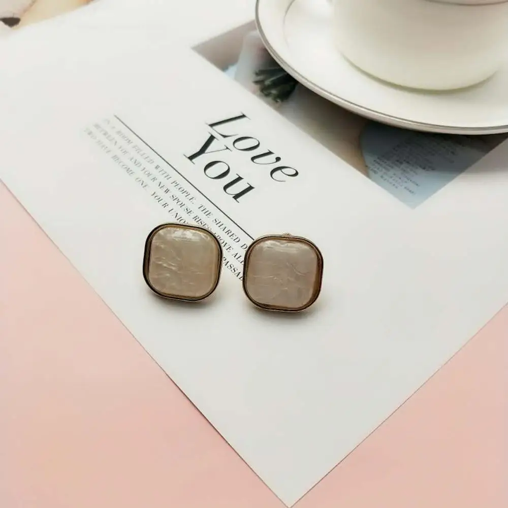 Милые женские серьги с золотым покрытием высококачественные квадратные