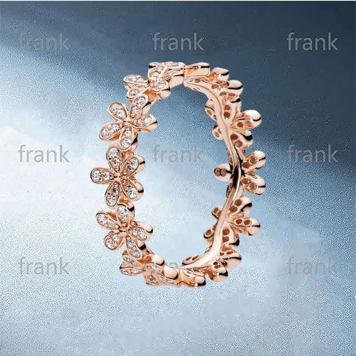 

180934CZ ROSE DAZZLING DAISY CHAIN RING