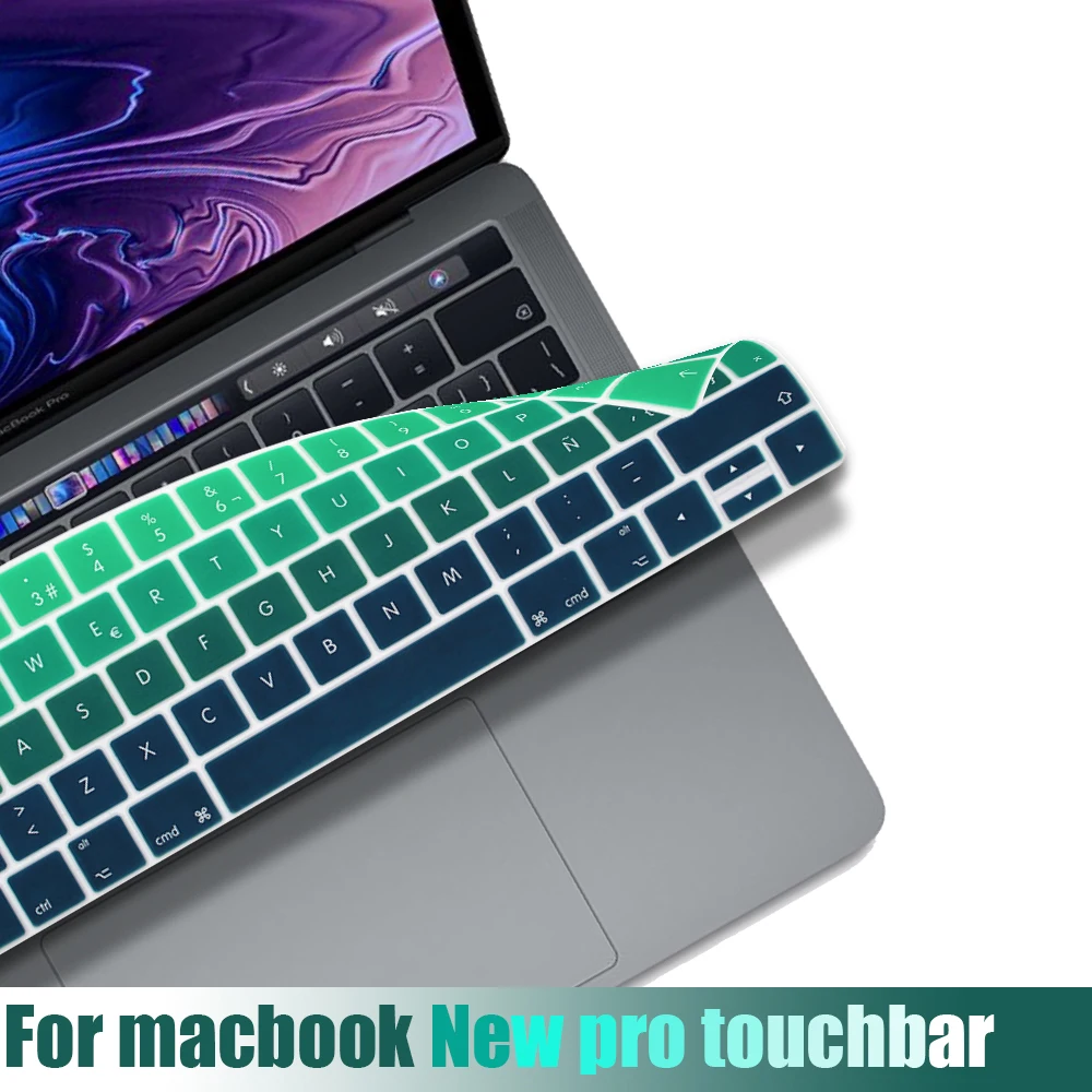 Испанская Защитная крышка клавиатуры для Macbook Pro13 15touchbar A2159 A1707 A1706 A1989 A1990 чехол