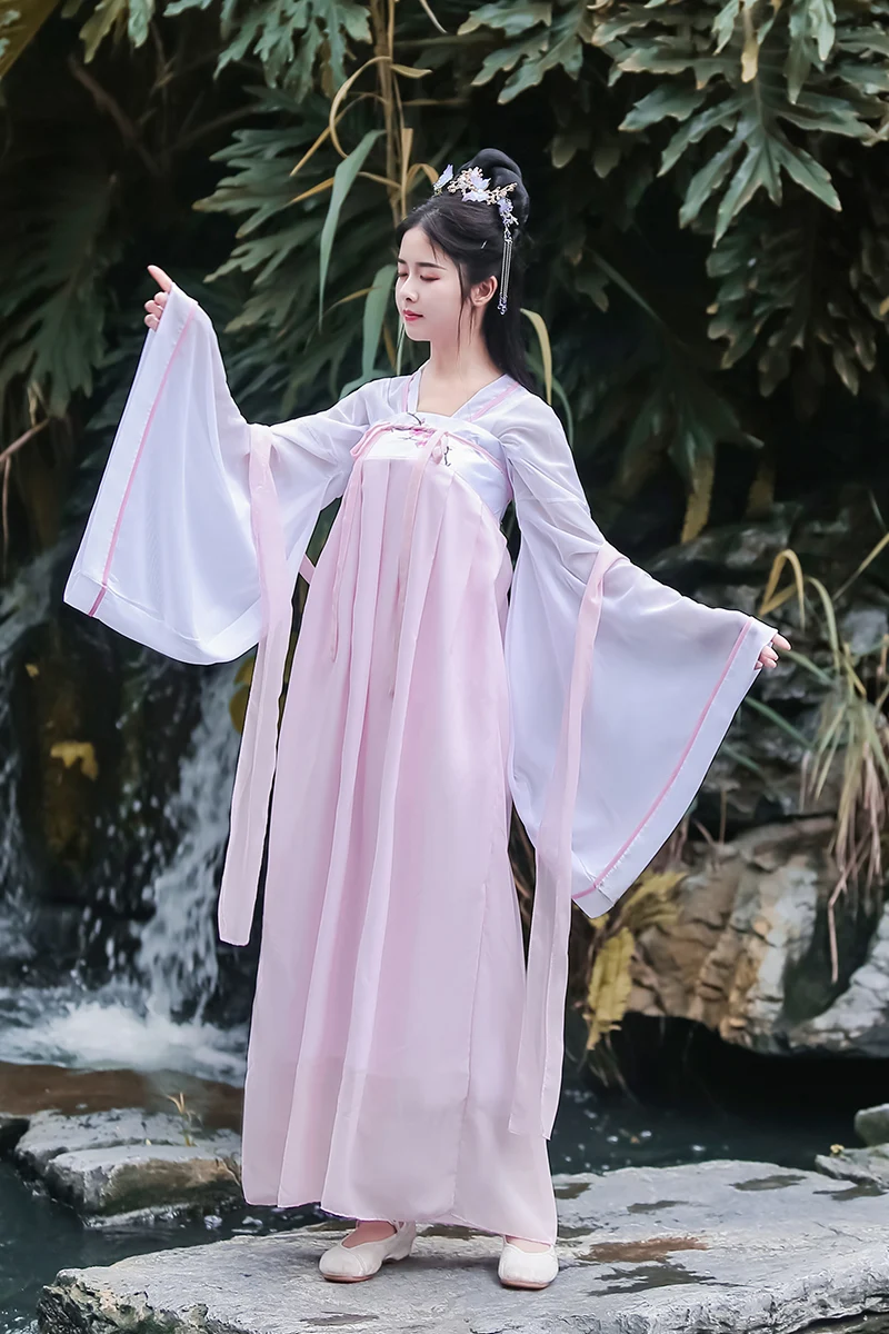 

2020 Adult HanFu Dress Style Retro Costumes Pink Clothing Cosplay Women Qi Chest Skirt Gril Chinese Polyester